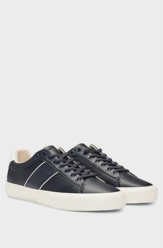 Hugo Boss Blauwe Leren Sneakers Aiden Blue Heren