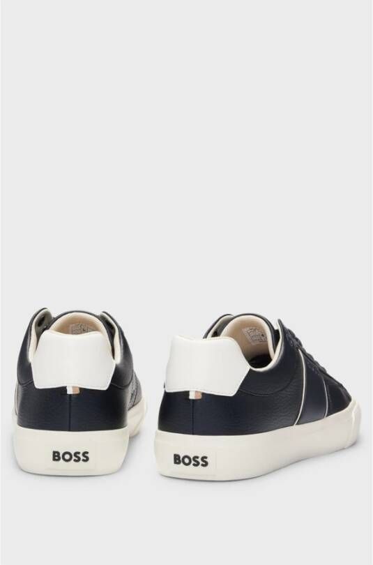 Hugo Boss Blauwe Leren Sneakers Aiden Blue Heren