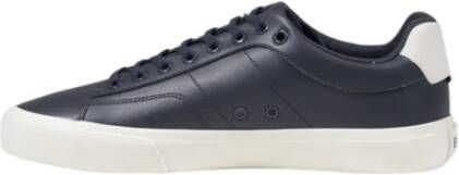 Hugo Boss Blauwe Leren Sneakers Herfst Winter Blue Heren