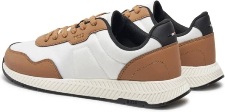 Hugo Boss Blauwe Sneakers met Eva Rubberen Zool Beige Heren