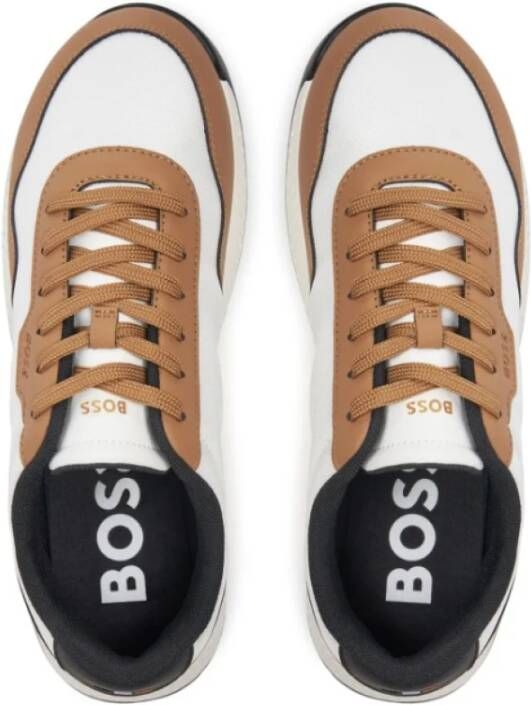 Hugo Boss Blauwe Sneakers met Eva Rubberen Zool Beige Heren