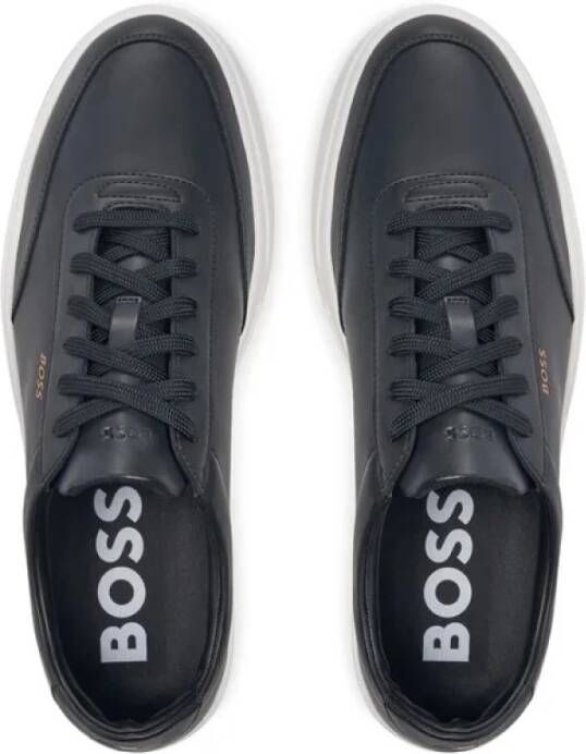 Hugo Boss Blauwe Sneakers met Veters en Zijlogo Blue Heren