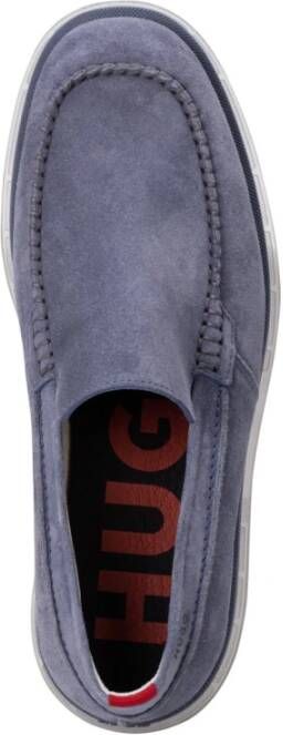 Hugo Boss Blauwe Suède Penny Loafers Blue Heren