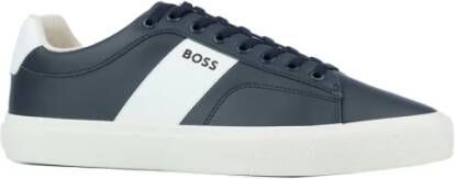 Hugo Boss Casual Leren Sneakers voor Mannen Blue Heren