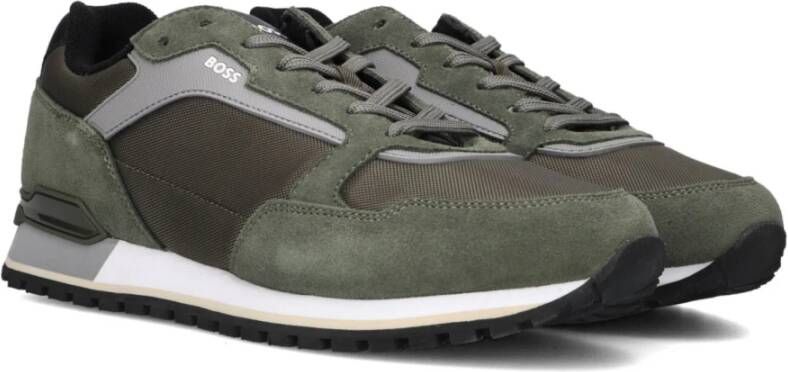 Hugo Boss Groene Suède Lage Sneakers Green Heren