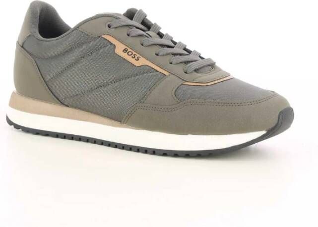 Hugo Boss Heren Khaki KAI Runn Sneakers Green Heren