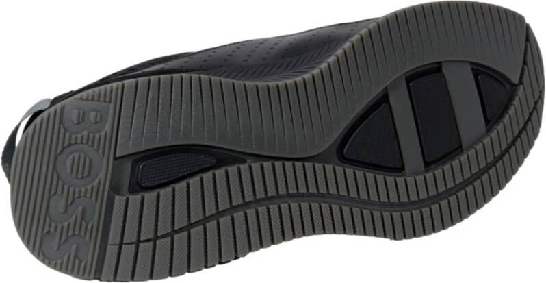 Hugo Boss Hybride Leren en Suède Sneakers Black Heren