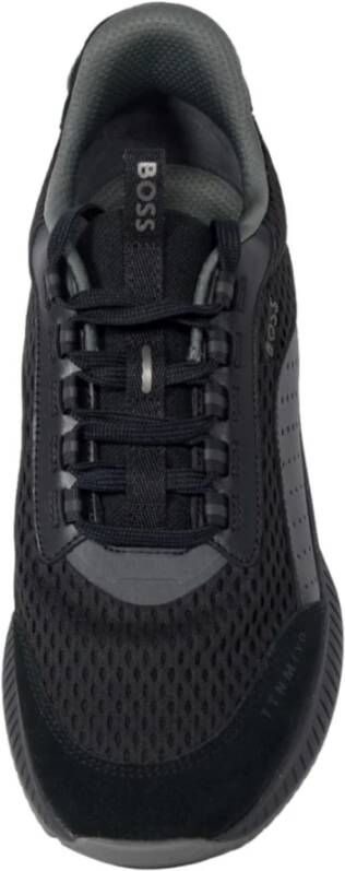 Hugo Boss Hybride Leren en Suède Sneakers Black Heren