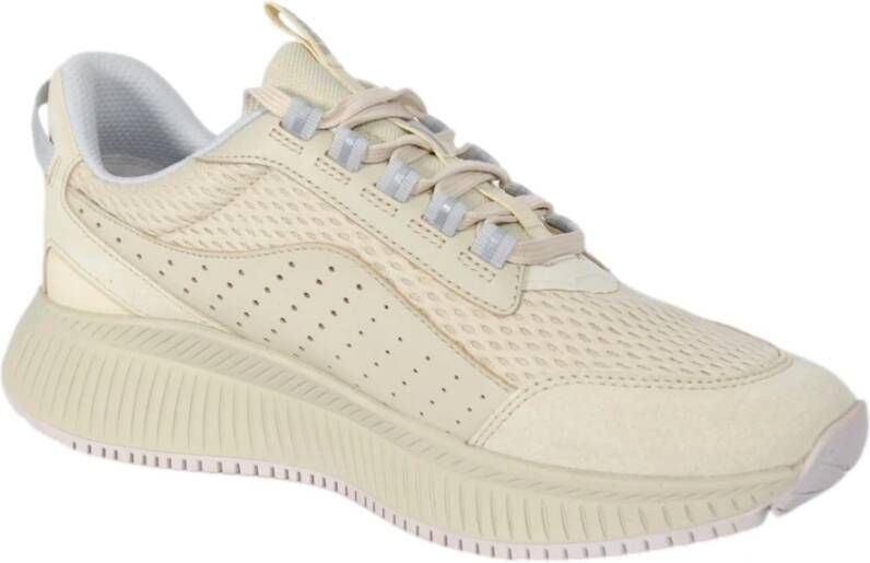 Hugo Boss Hybride Sneakers van Glad en Suède Leer Beige Heren