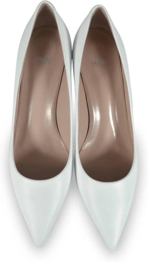 Hugo Boss Ines Pump Wit Leer Hoge Hak White Dames