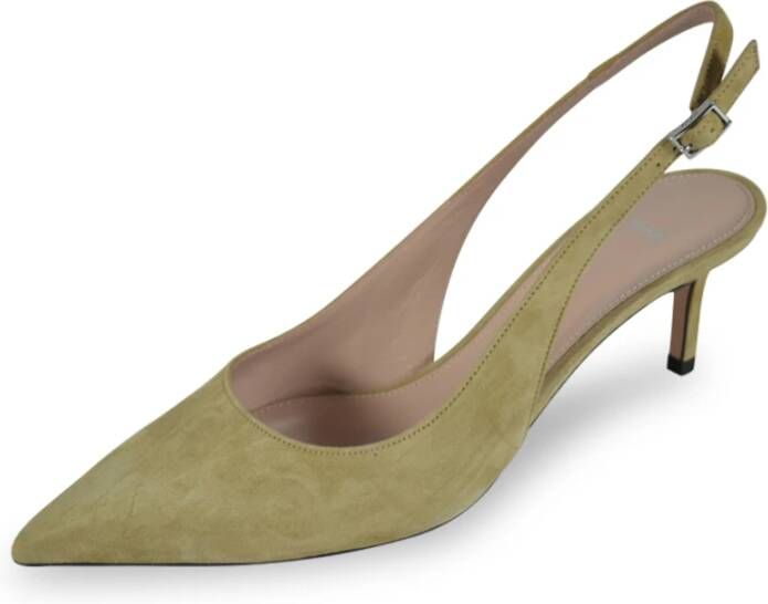 Hugo Boss Ines Sling Licht Beige Leren Pumps Yellow Dames