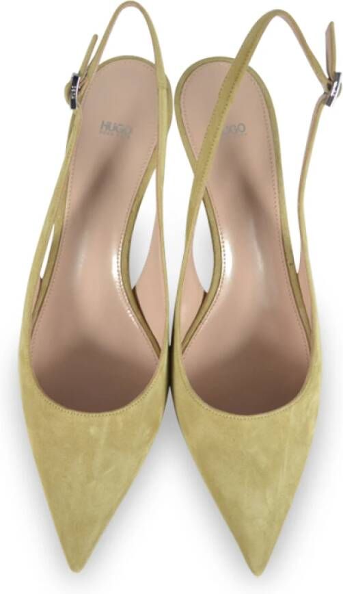 Hugo Boss Ines Sling Licht Beige Leren Pumps Yellow Dames