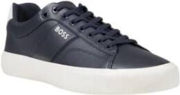 Hugo Boss Lage Leren Sneakers Blue Heren