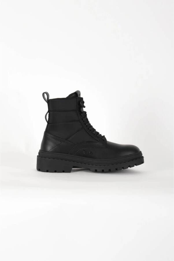 Hugo Boss Leren High-Top Sneakers Black Heren