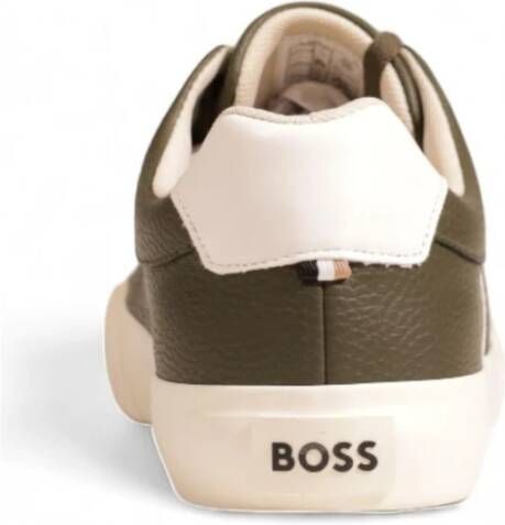 Hugo Boss Leren Sneaker Collectie voor Mannen Green Heren