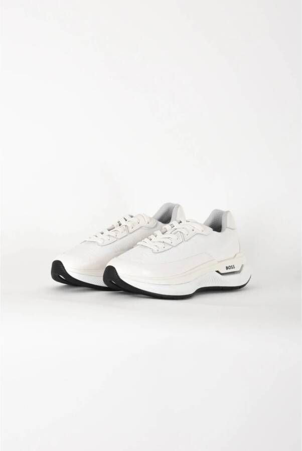 Hugo Boss Leren Sneakers met Rubberen Zool White Heren