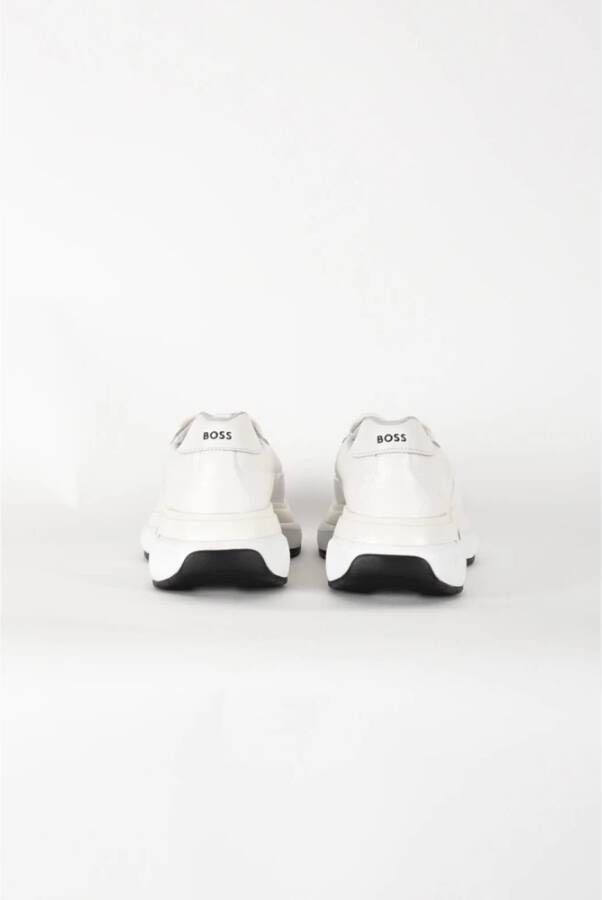 Hugo Boss Leren Sneakers met Rubberen Zool White Heren