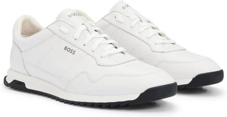 Hugo Boss Leren Zayn Sneakers Wit White Heren