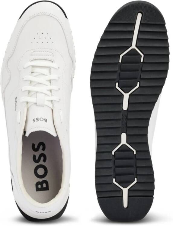 Hugo Boss Leren Zayn Sneakers Wit White Heren