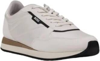 Hugo Boss Moderne polyester sneaker collectie White Heren