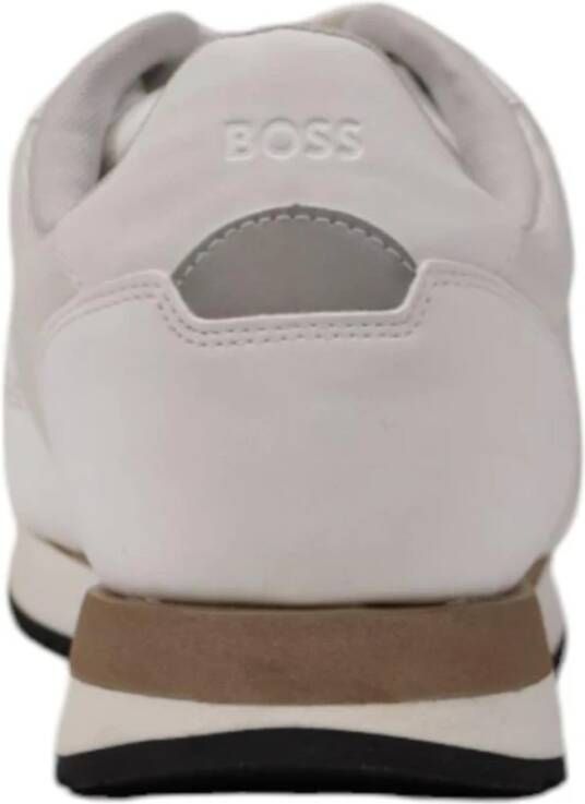 Hugo Boss Moderne polyester sneaker collectie White Heren