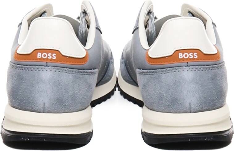 Hugo Boss Pastelblauwe Sneakers met Vetersluiting en Zijlogo Blue Heren