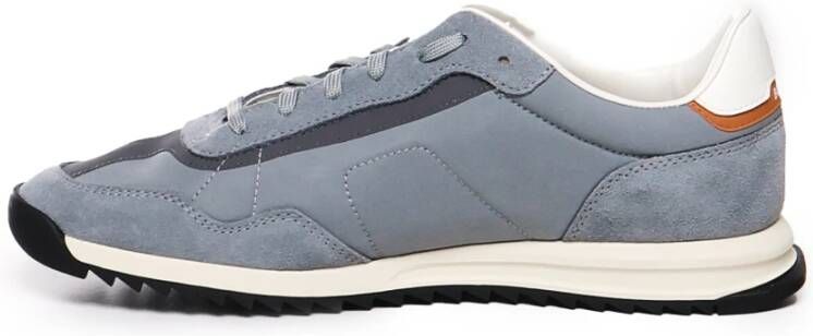 Hugo Boss Pastelblauwe Sneakers met Vetersluiting en Zijlogo Blue Heren