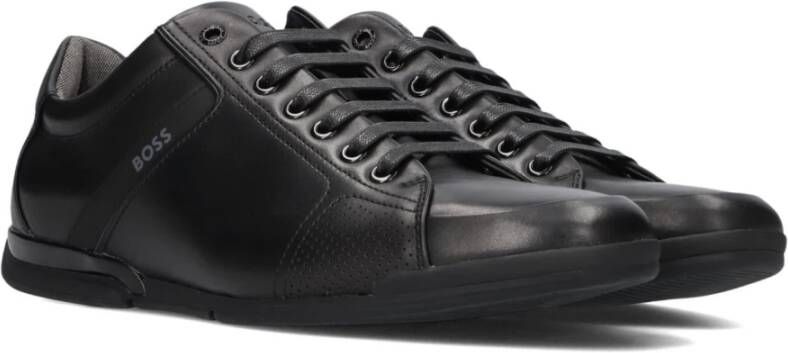 Hugo Boss Saturn Lowp Sneakers Retro Stijl Black Heren