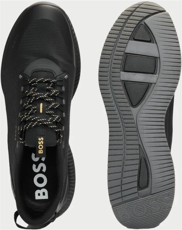 Hugo Boss Sportieve Sneakers met Mesh en Logo Black Heren