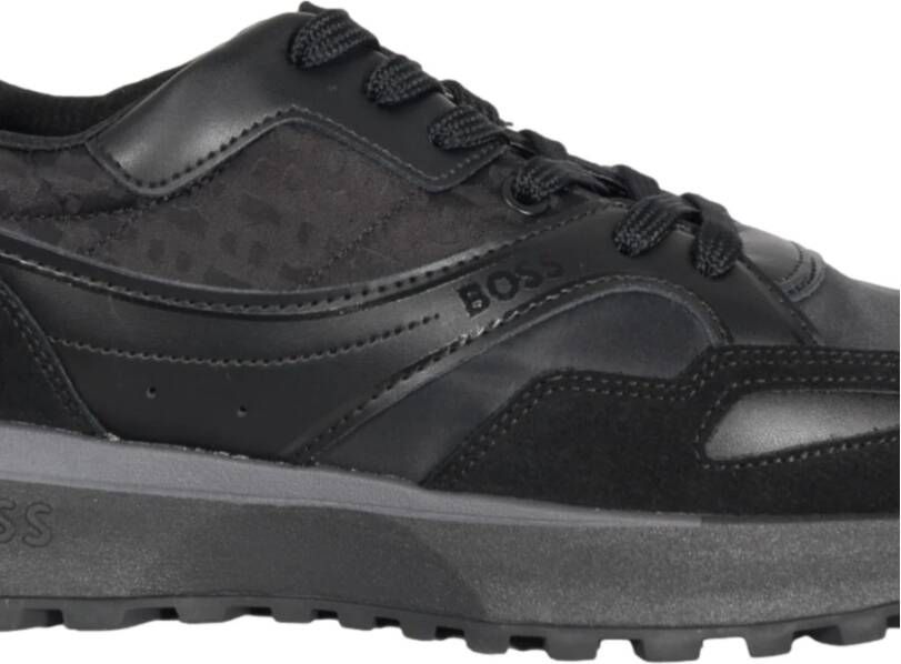 Hugo Boss Sportieve Sneakers van Gemengde Materialen Jonah Runn Zwart Black Heren