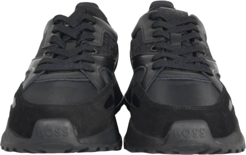 Hugo Boss Sportieve Sneakers van Gemengde Materialen Jonah Runn Zwart Black Heren