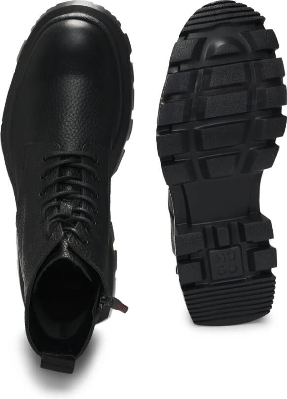 Hugo Boss Stijlvolle leren veterschoenen Black Heren