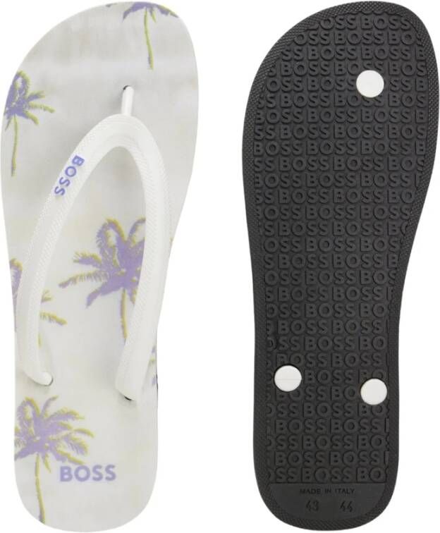 Hugo Boss Stijlvolle Slippers voor de Zomer White Heren