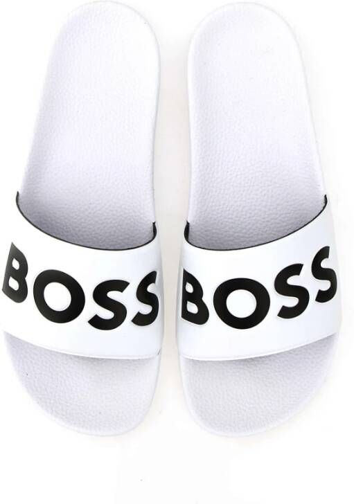 Hugo Boss Witte Aryeh Herenslippers White Heren