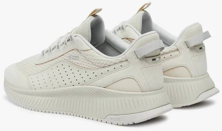 Hugo Boss Witte hybride sneakers van gemengde materialen White Heren