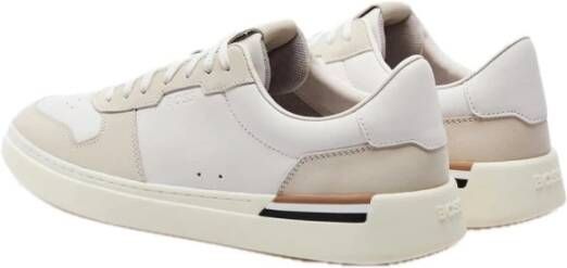 Hugo Boss Witte Leren Sneakers Trendy Design White Heren