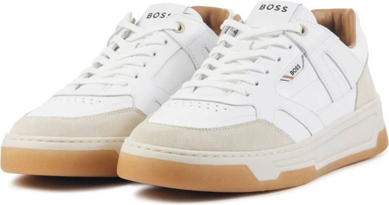 Hugo Boss Witte Leren Sneakers White Heren