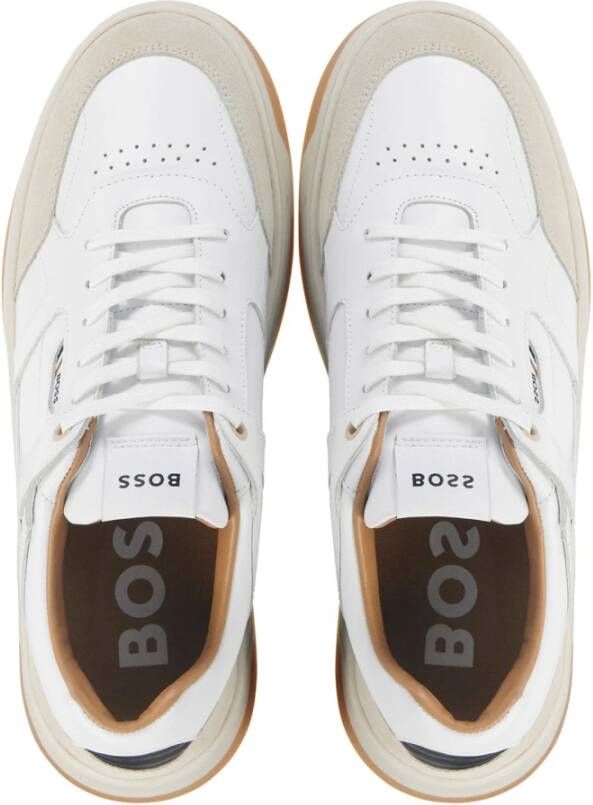 Hugo Boss Witte Leren Sneakers White Heren