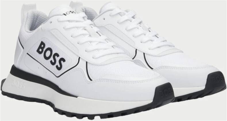 Hugo Boss Witte Runner Sneakers met Mesh Details White Heren