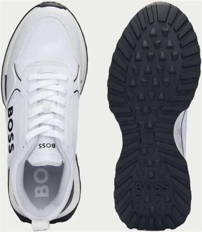 Hugo Boss Witte Runner Sneakers met Mesh Details White Heren