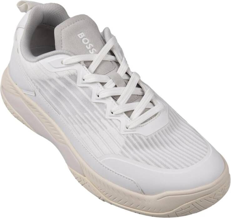 Hugo Boss Witte Sneakers met Polyester Samenstelling White Heren