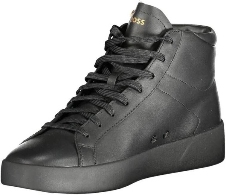 Hugo Boss Zwarte High-Top Polyester Sneakers Black Heren