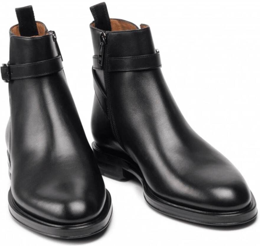 Hugo Boss Zwarte leren Hunton Halb schoenen Black Heren