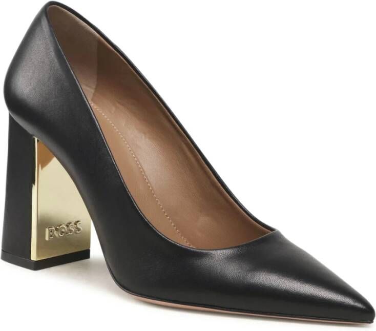 Hugo Boss Zwarte Leren Pumps Gemaakt in Italië Black Dames