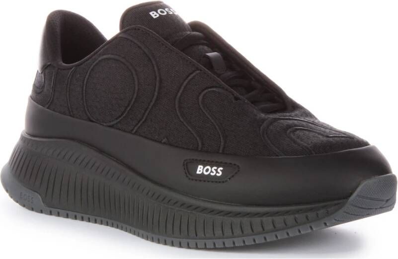 Hugo Boss Zwarte Mesh Hardloopschoenen Black Heren