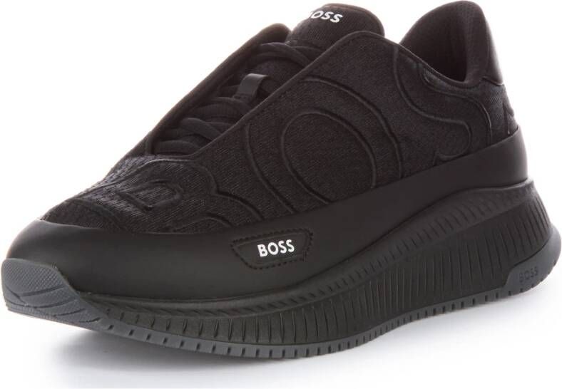 Hugo Boss Zwarte Mesh Hardloopschoenen Black Heren