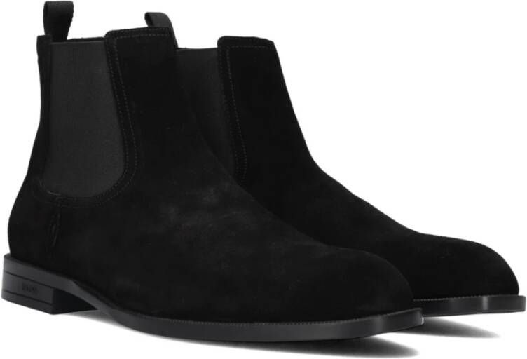 Hugo Boss Zwarte Suède Chelsea Boots Black Heren