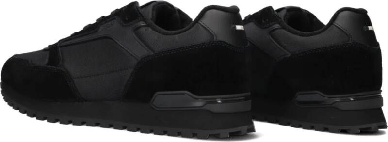 Hugo Boss Zwarte Suède Lage Sneakers Black Heren