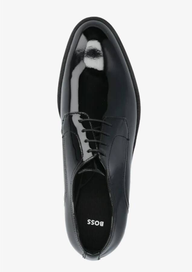 Hugo Boss Zwarte Veterschoenen Lakleren Schoenen Black Heren