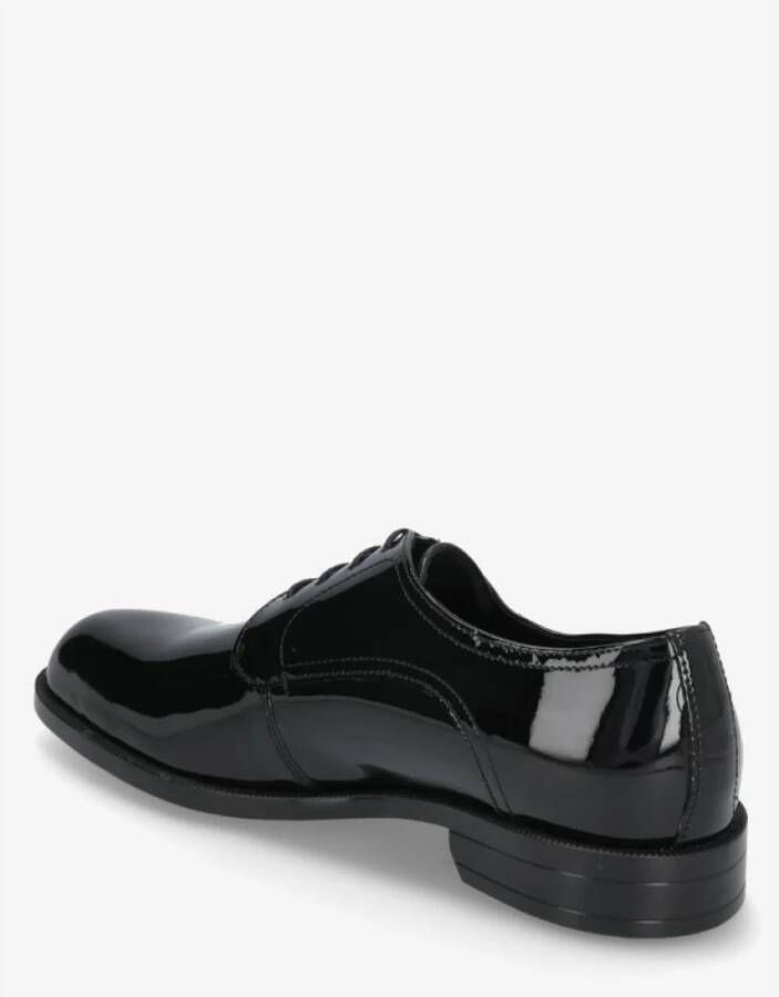 Hugo Boss Zwarte Veterschoenen Lakleren Schoenen Black Heren